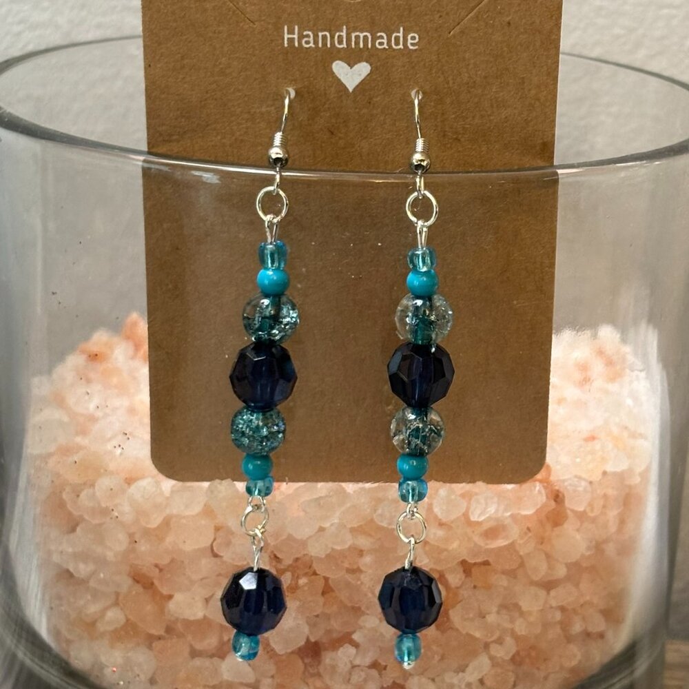 Teal Noir Handmade Dangle Earrings